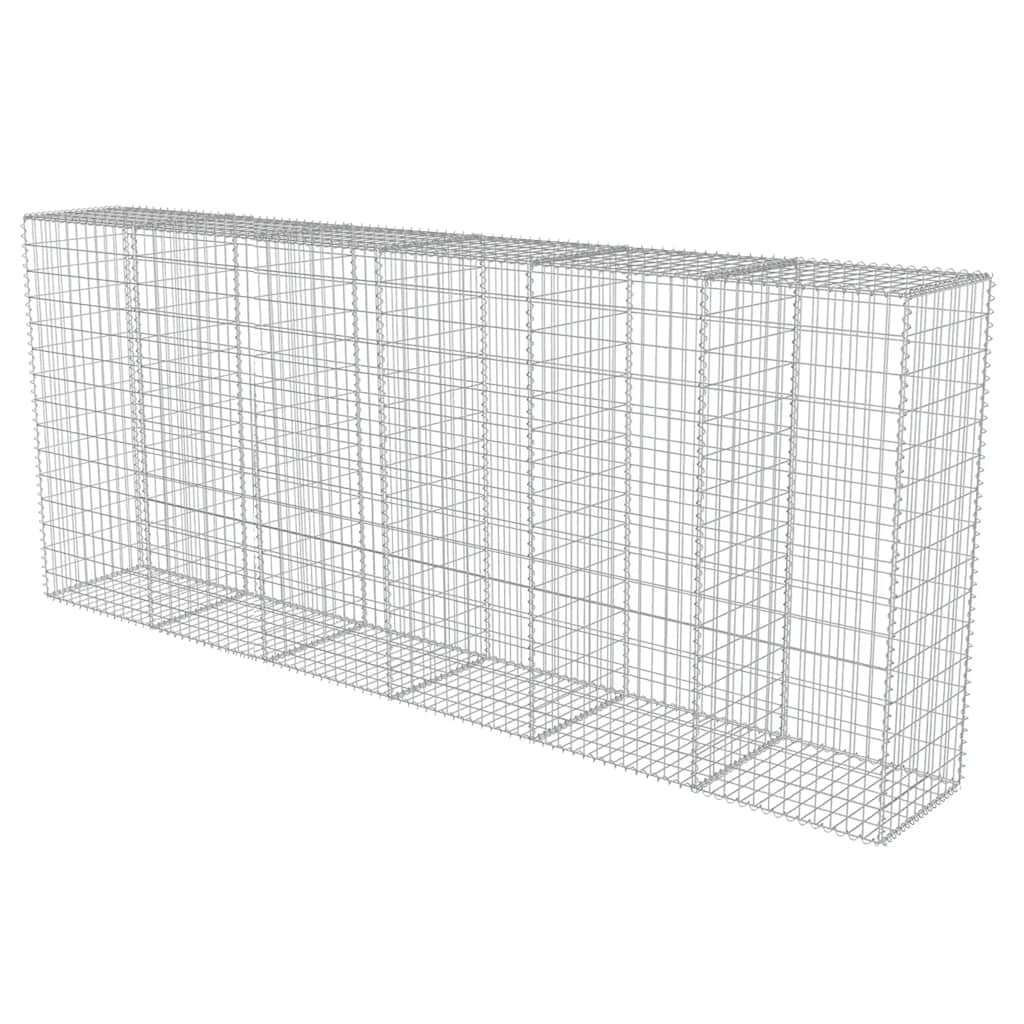 vidaXL Mur de gabions avec couvercle en acier galvanisé 300 × 50 × 150 cm