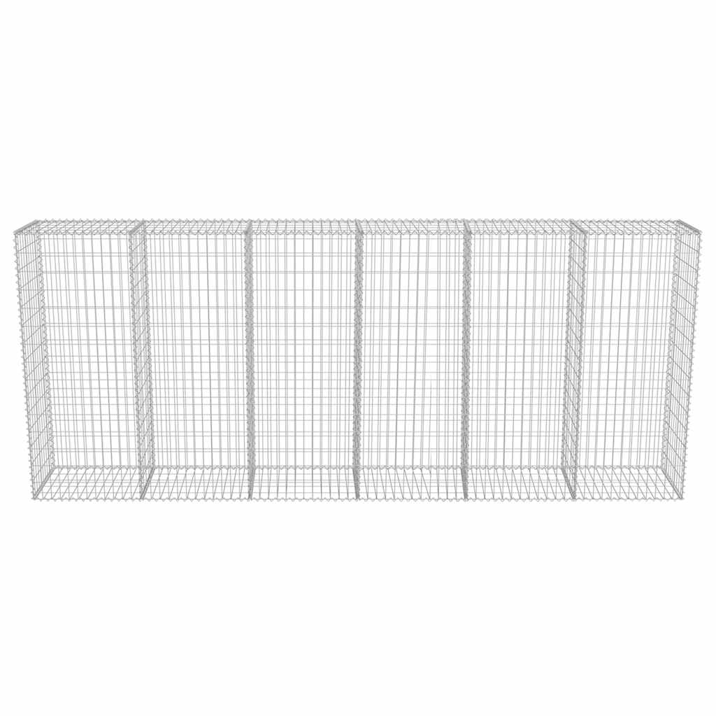 vidaXL Mur de gabions avec couvercle en acier galvanisé 300 × 50 × 150 cm