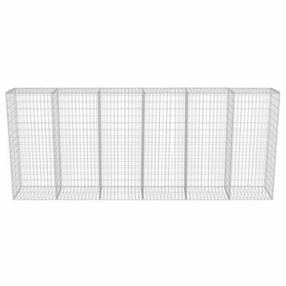 vidaXL Mur de gabions avec couvercle en acier galvanisé 300 × 50 × 150 cm