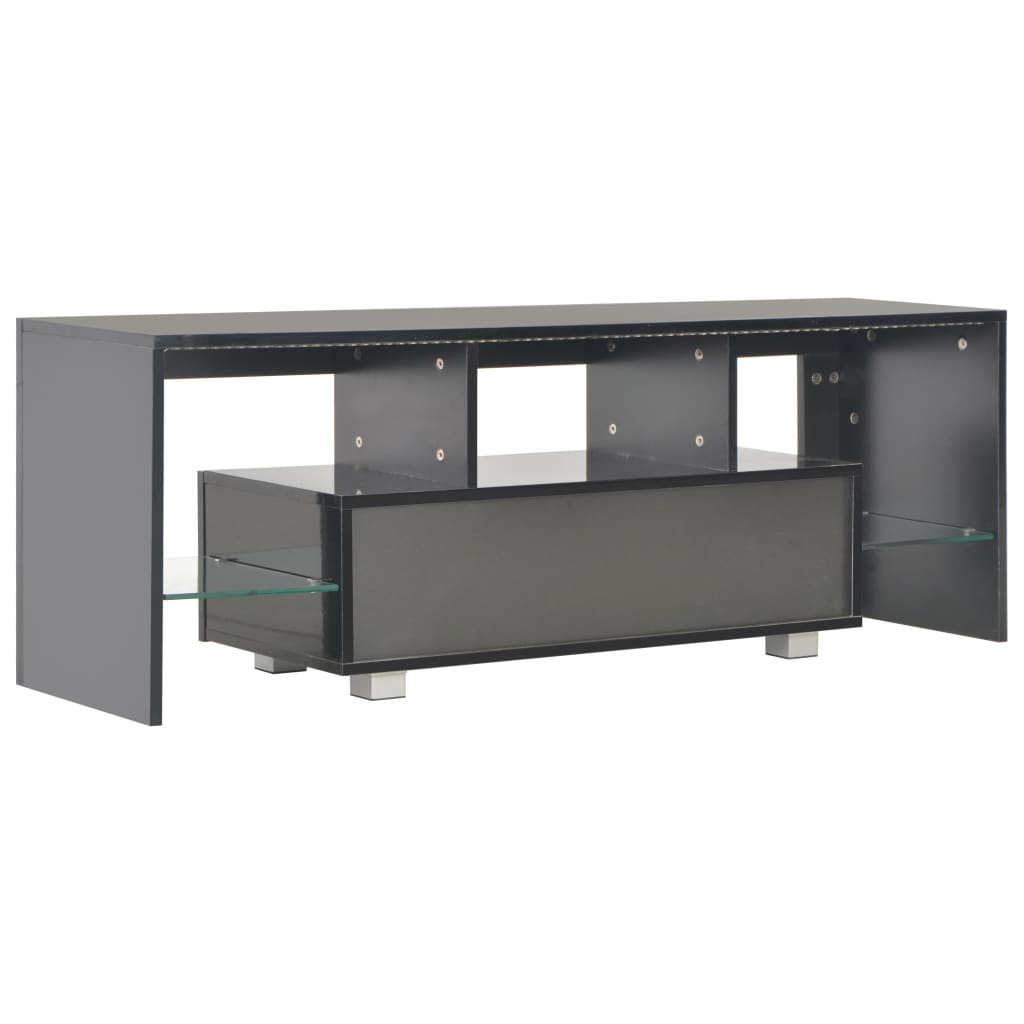 Meuble TV vidaXL avec lumières LED noir brillant 130x35x45 cm