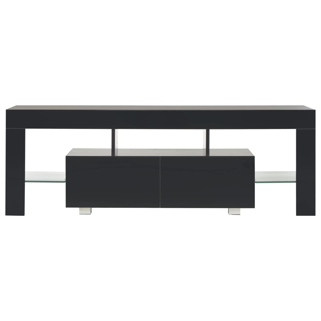 Meuble TV vidaXL avec lumières LED noir brillant 130x35x45 cm