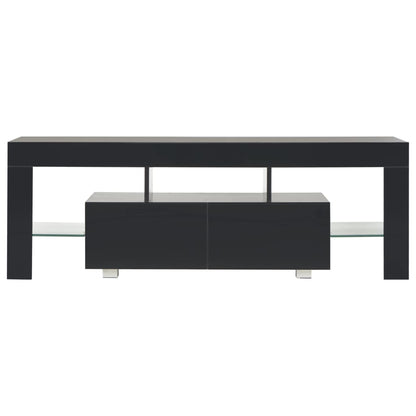 Meuble TV vidaXL avec lumières LED noir brillant 130x35x45 cm