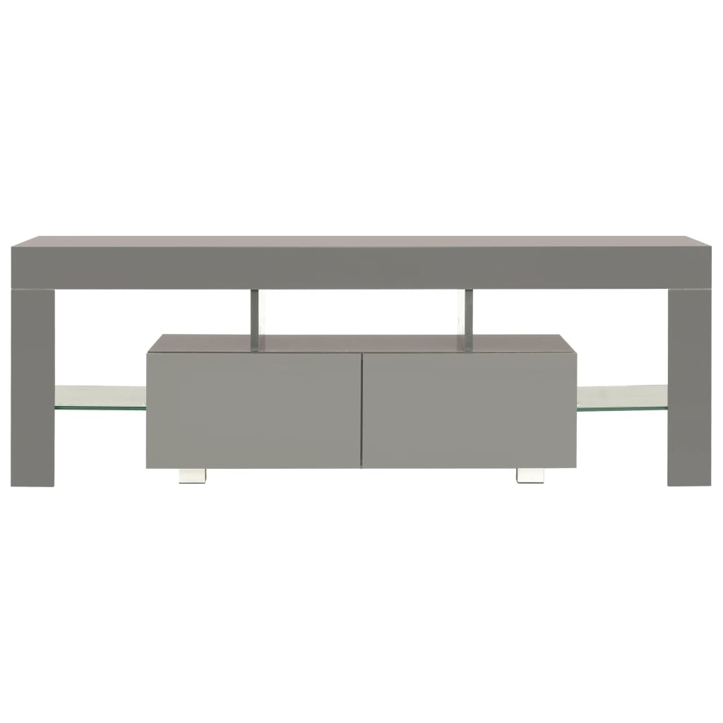 vidaXL Meuble TV avec lumières LED gris brillant 130x35x45 cm
