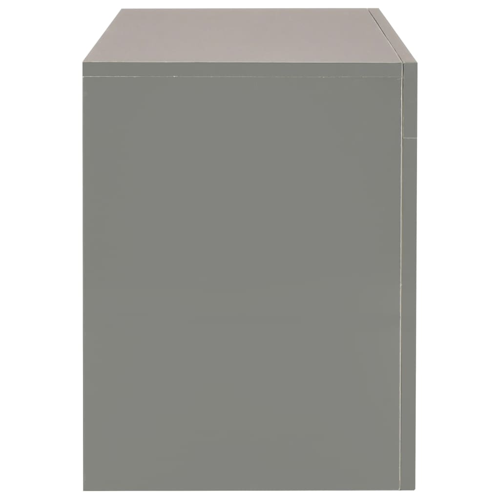 vidaXL Meuble TV avec lumières LED gris brillant 130x35x45 cm
