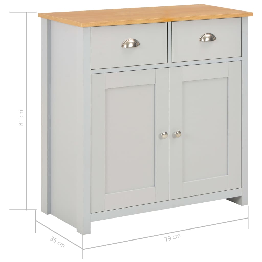 Sideboard Grau vidaXL Sideboard Grau 79 x 35 x 81 cm