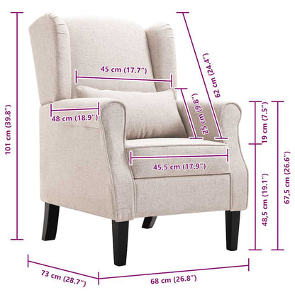 vidaXL Sessel Beige Stoff