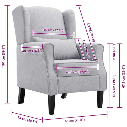 vidaXL Sessel Hellgrau Stoff