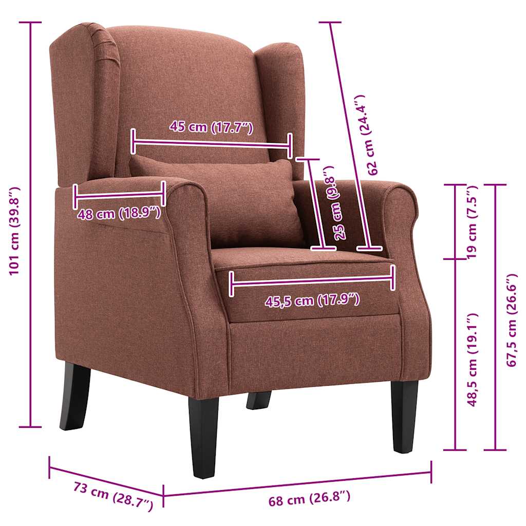vidaXL Sessel Braun Stoff