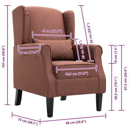 vidaXL Sessel Braun Stoff