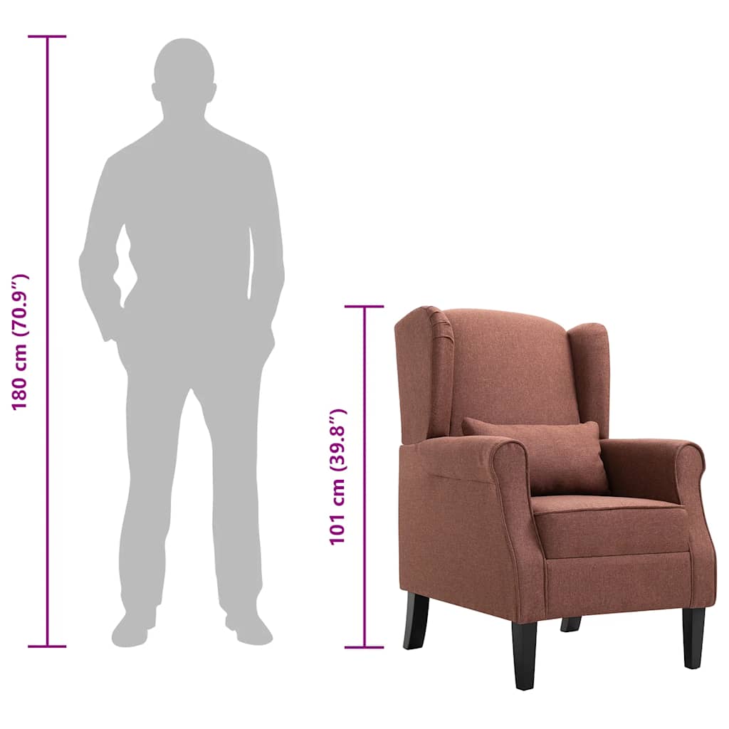 vidaXL Sessel Braun Stoff