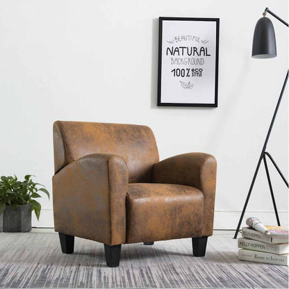vidaXL Sofasessel Braun 70x69x72 cm Wildlederimitat