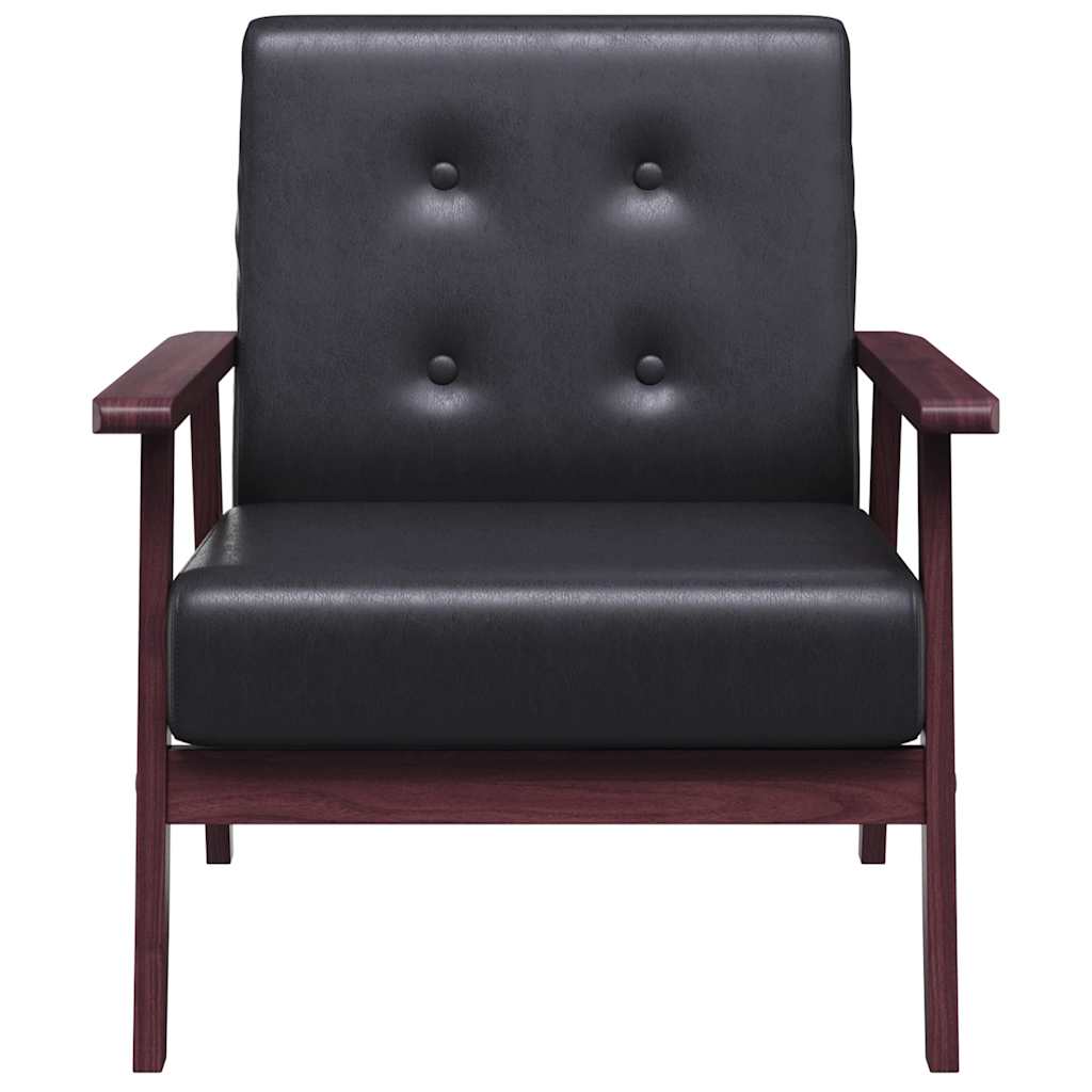 vidaXL Sessel Schwarz Kunstleder
