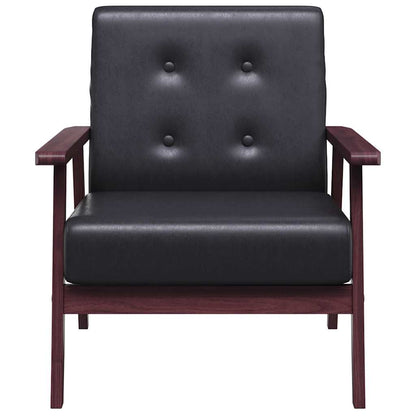 vidaXL Sessel Schwarz Kunstleder