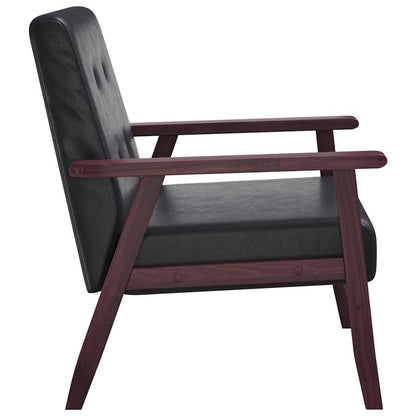 vidaXL Sessel Schwarz Kunstleder