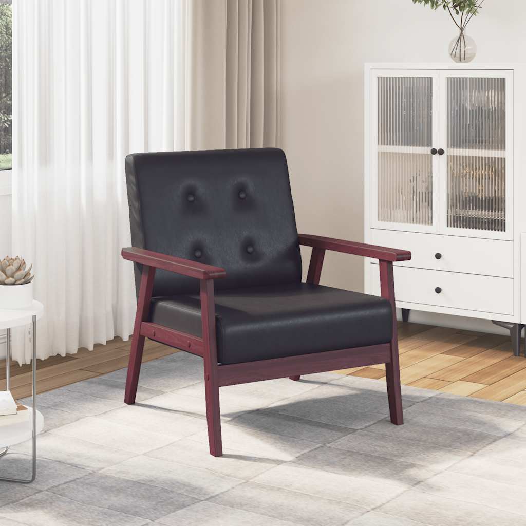 vidaXL Sessel Schwarz Kunstleder