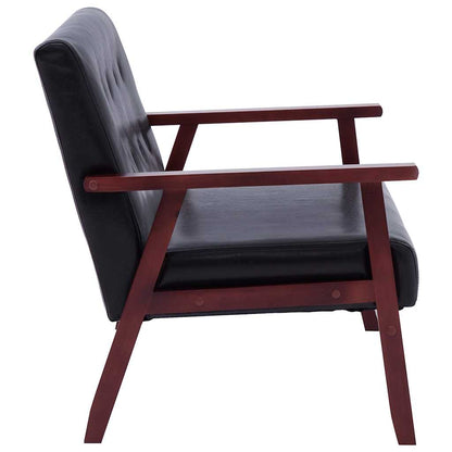 vidaXL Sofa 2-Sitzer Schwarz Kunstleder