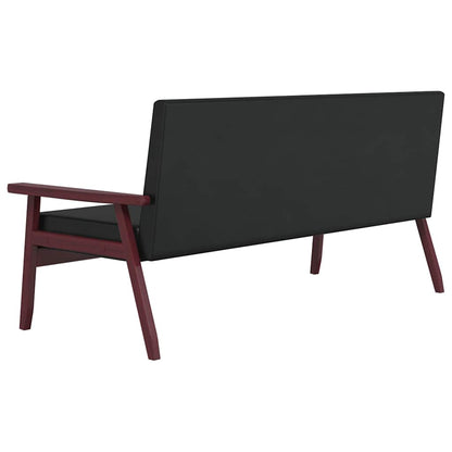 vidaXL Sofa 3-Sitzer Schwarz Kunstleder