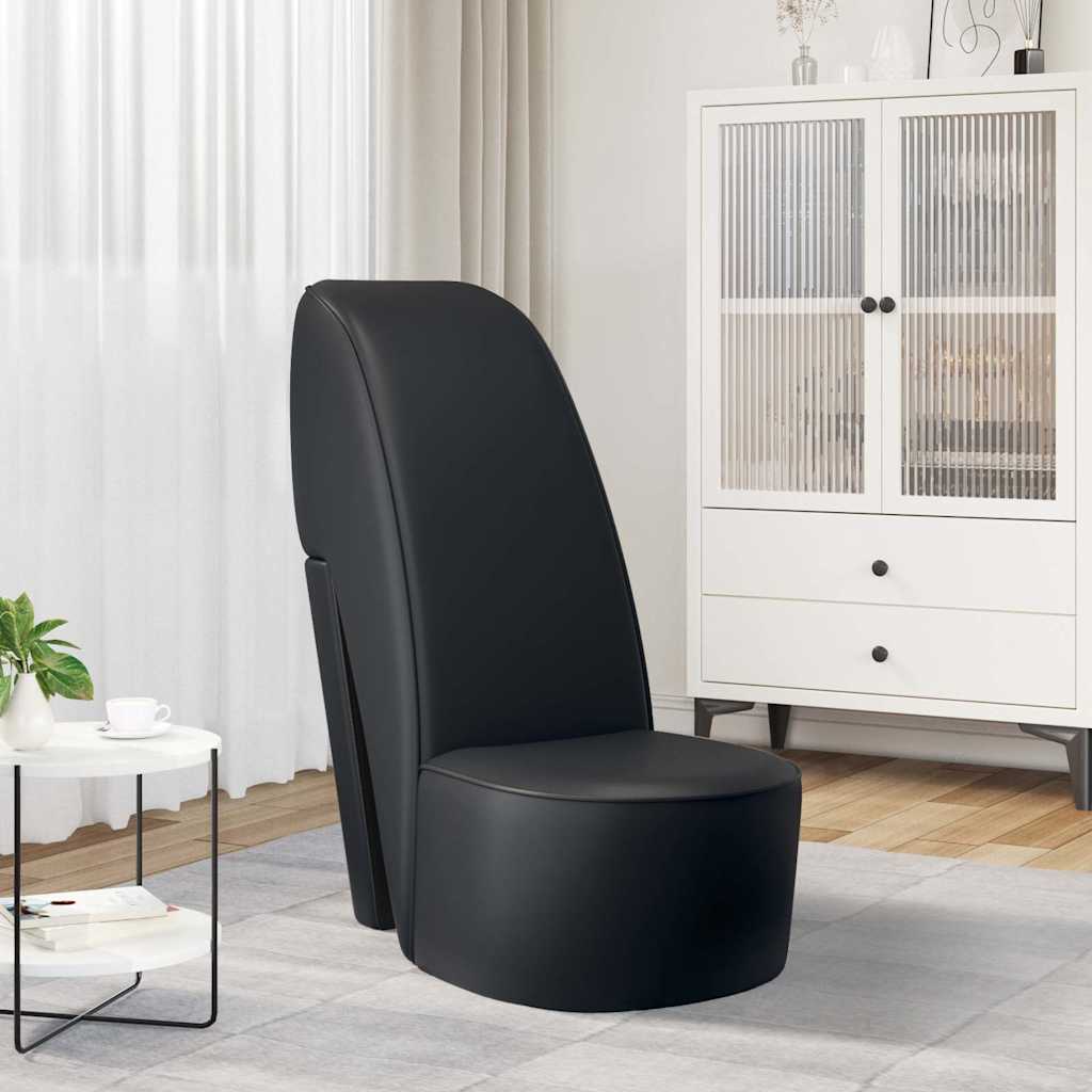 vidaXL Stuhl in Stöckelschuh-Form Schwarz Kunstleder
