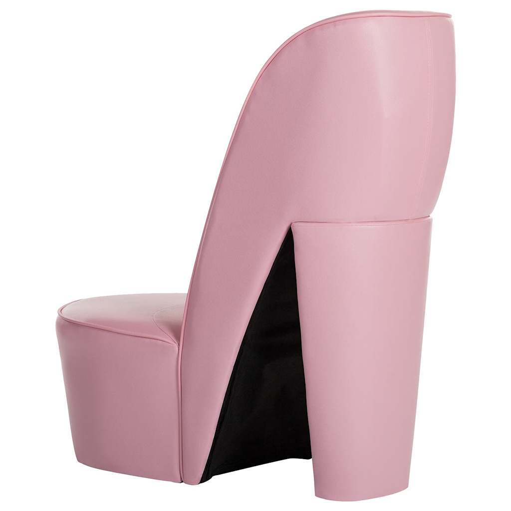 vidaXL Stuhl in Stöckelschuh-Form Rosa Kunstleder