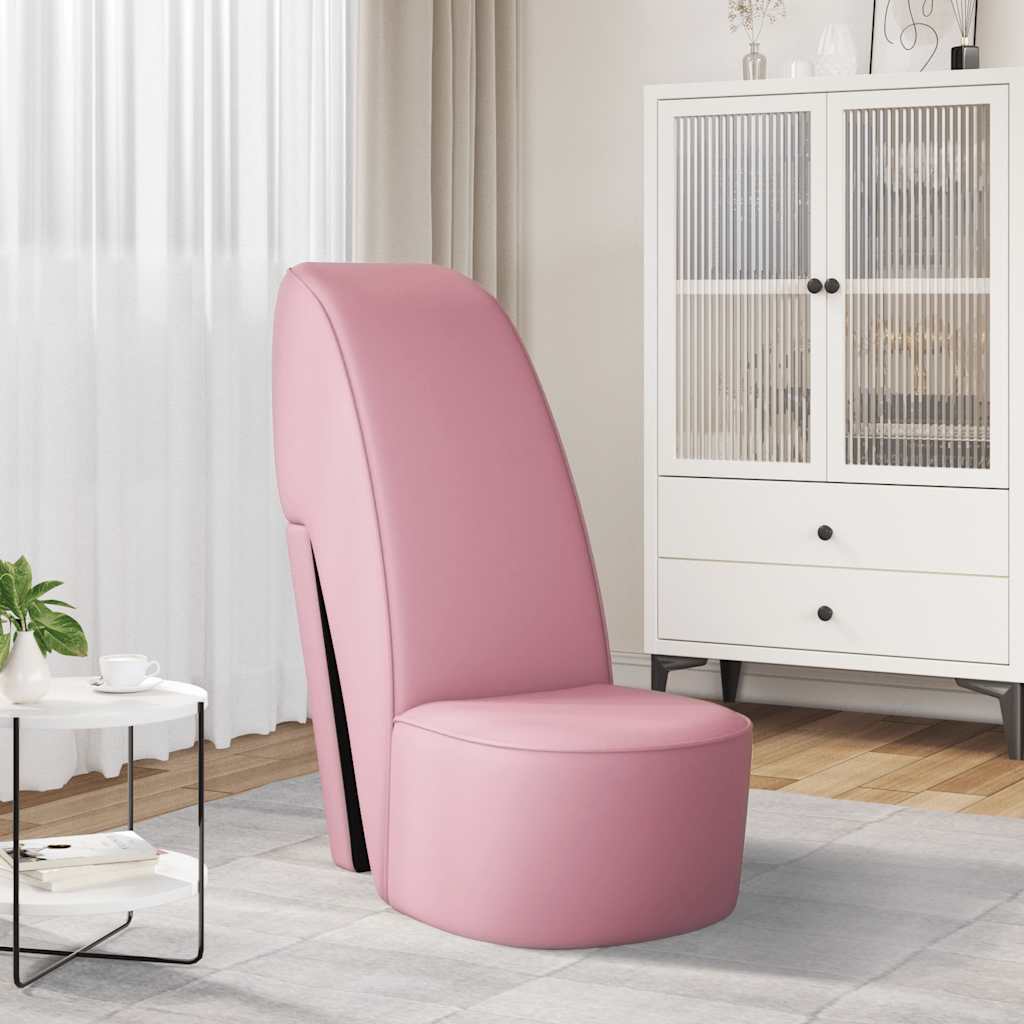 vidaXL Stuhl in Stöckelschuh-Form Rosa Kunstleder