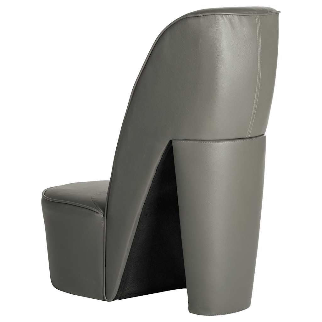 vidaXL Stuhl in Stöckelschuh-Form Grau Kunstleder
