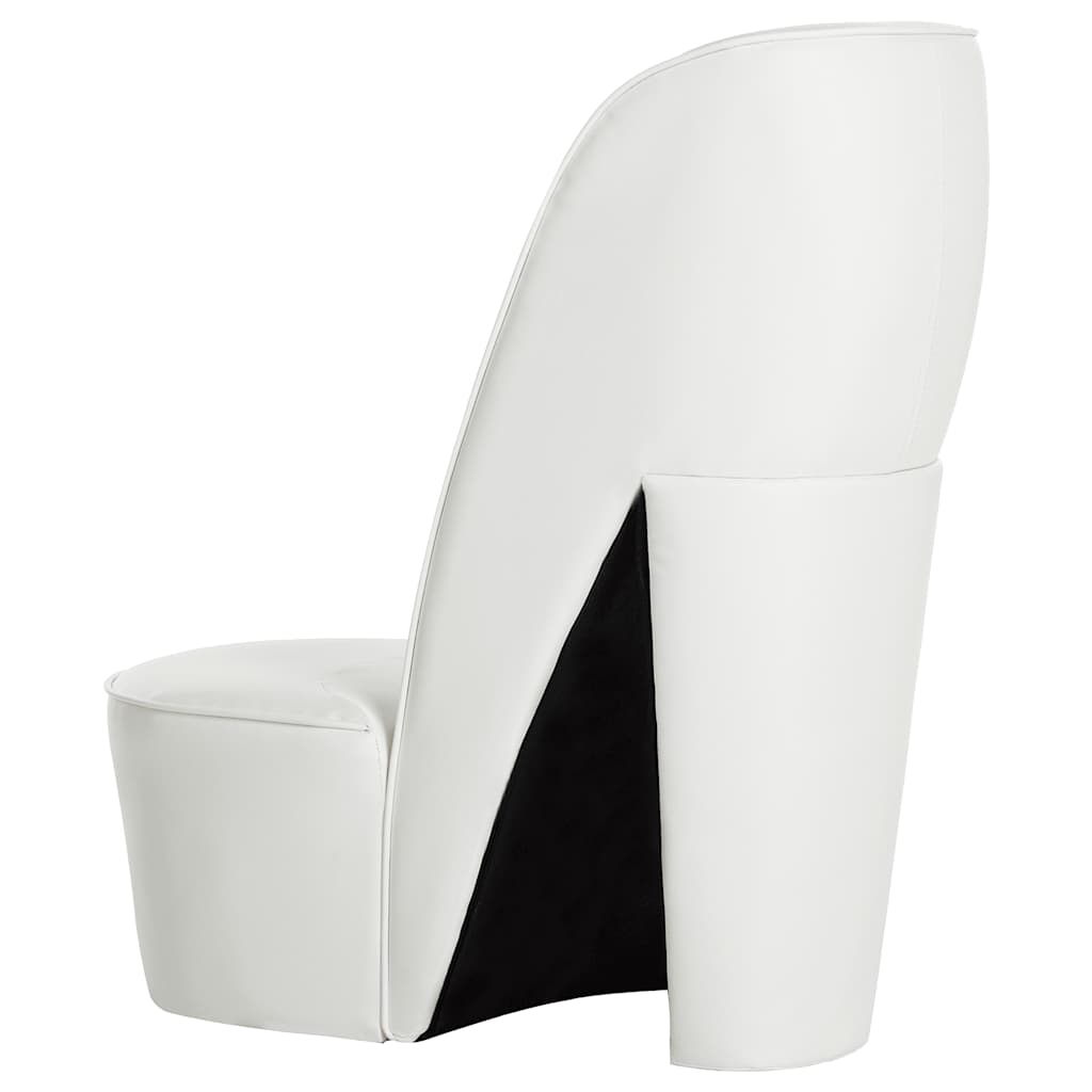 vidaXL Stuhl in Stöckelschuh-Form Weiß Kunstleder