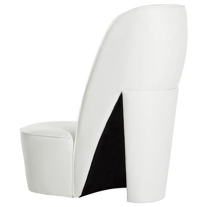 vidaXL Stuhl in Stöckelschuh-Form Weiß Kunstleder