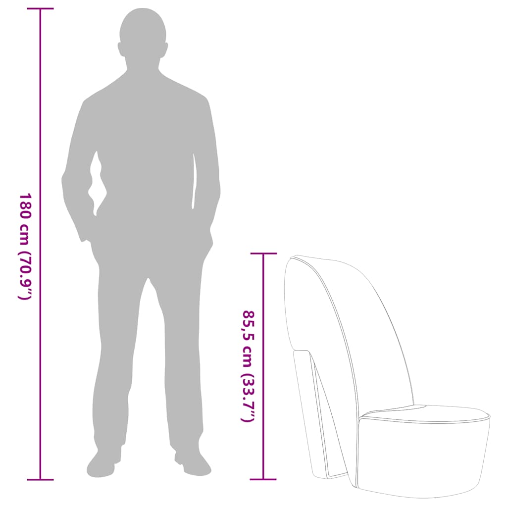 vidaXL Stuhl in Stöckelschuh-Form Weiß Kunstleder