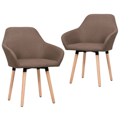 vidaXL Esszimmerstühle 2 Stk. Braun Stoff
