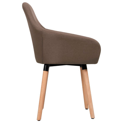 vidaXL Esszimmerstühle 2 Stk. Braun Stoff