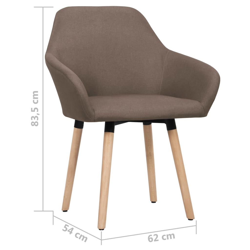 vidaXL Esszimmerstühle 2 Stk. Braun Stoff