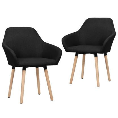 vidaXL Esszimmerstühle 2 Stk. Schwarz Stoff