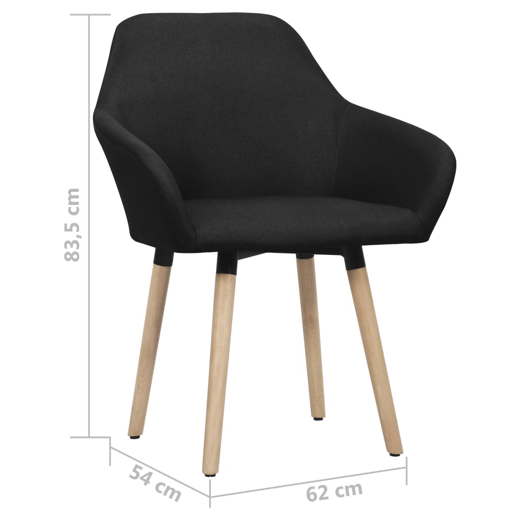 vidaXL Esszimmerstühle 2 Stk. Schwarz Stoff
