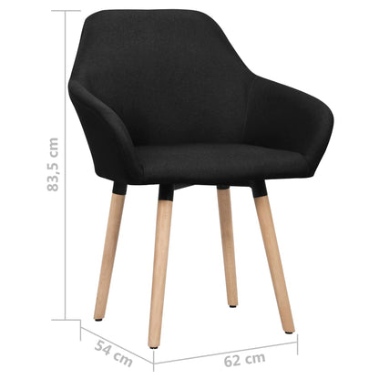 vidaXL Esszimmerstühle 2 Stk. Schwarz Stoff