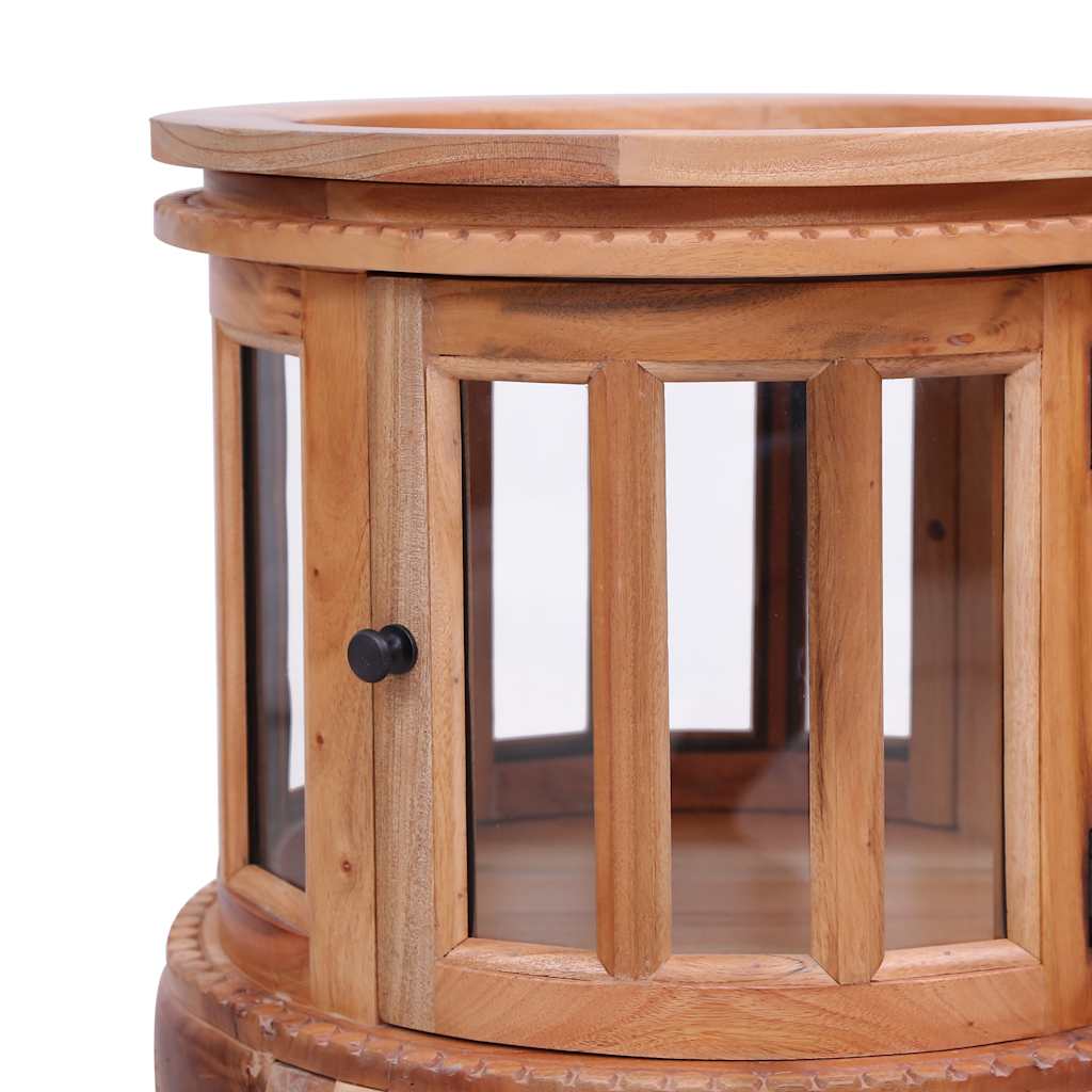 vidaXL Vitrinenschrank Natur 50 x 50 x 76 cm Massivholz Mahagoni