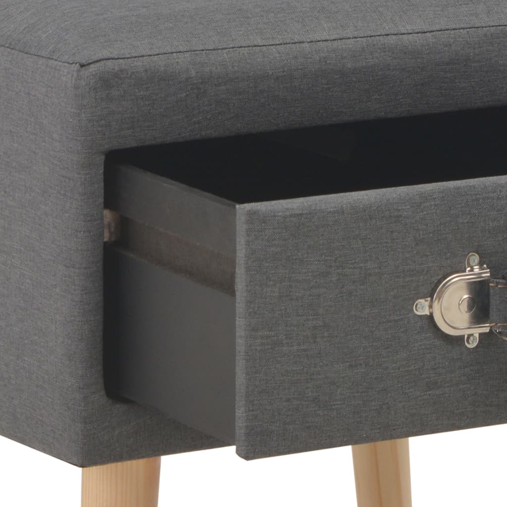 vidaXL Nachttische 2 Stk. Dunkelgrau 40 x 35 x 40 cm Stoff