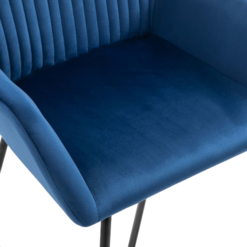 vidaXL Chaises de salle à manger 2 pcs Velours bleu