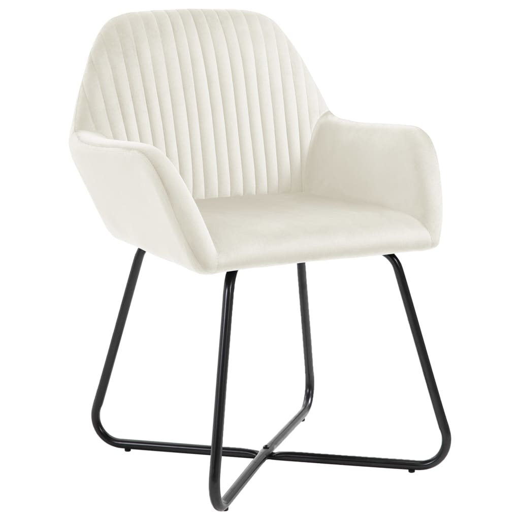 vidaXL Esszimmerstühle 2 Stk. Creme Samt