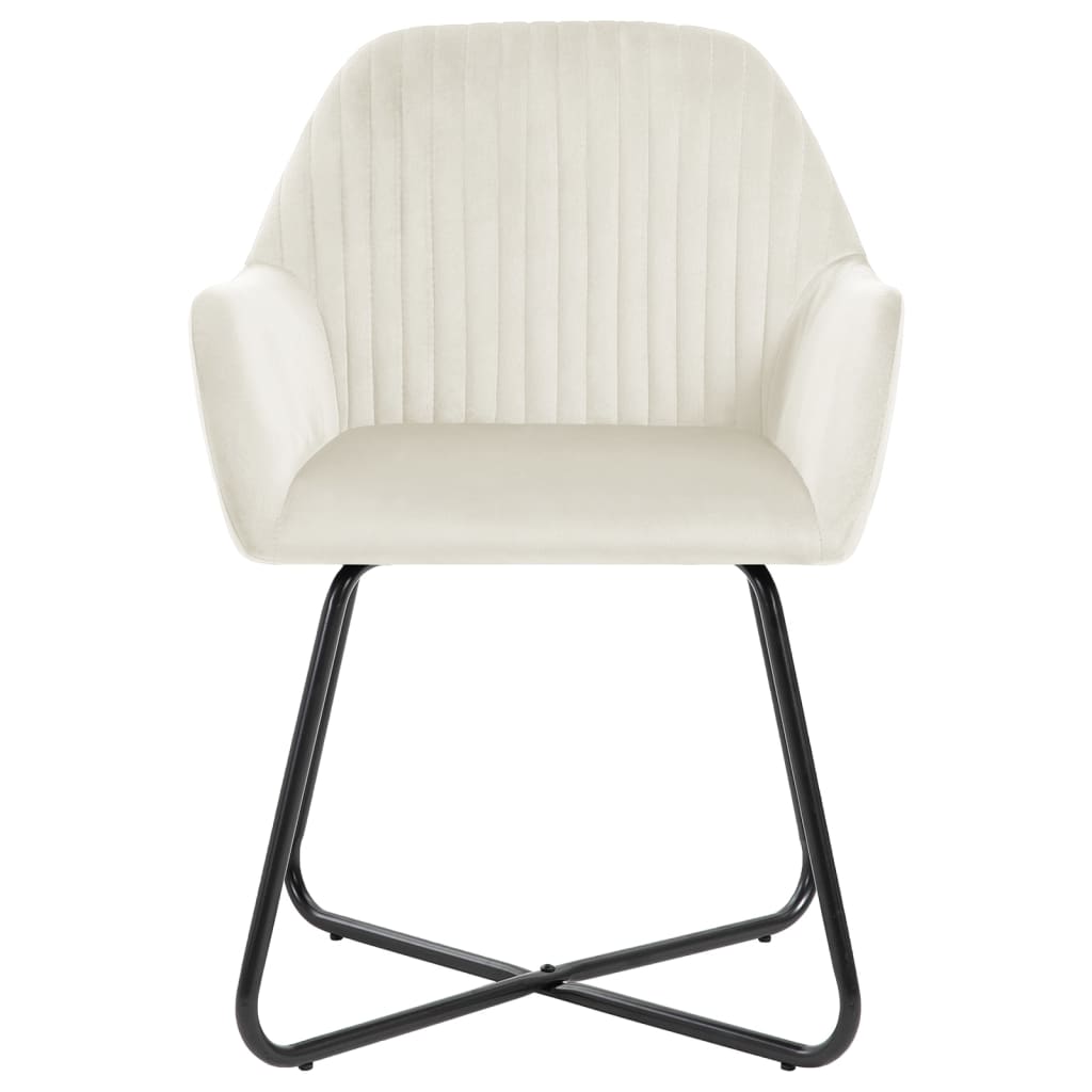 vidaXL Esszimmerstühle 2 Stk. Creme Samt