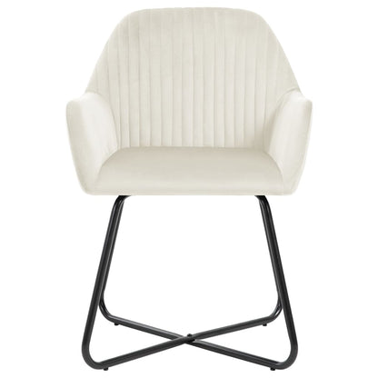 vidaXL Esszimmerstühle 2 Stk. Creme Samt