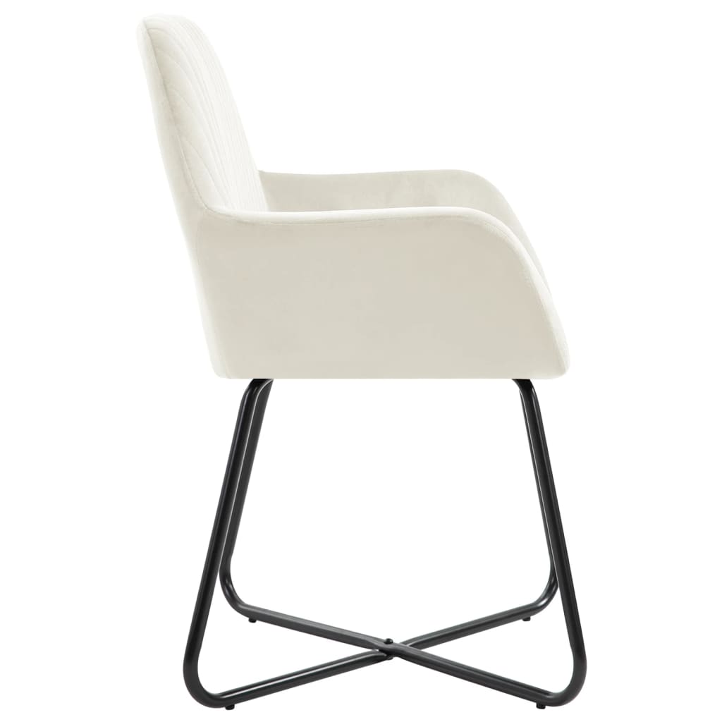 vidaXL Esszimmerstühle 2 Stk. Creme Samt