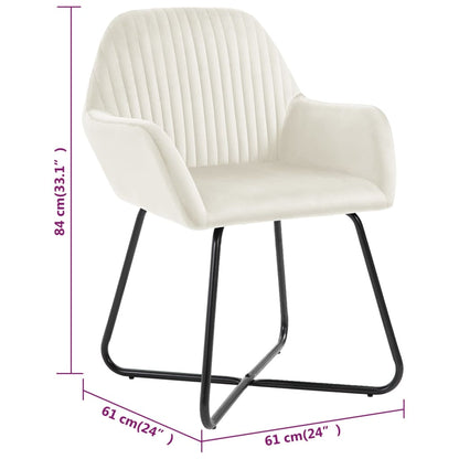 vidaXL Esszimmerstühle 2 Stk. Creme Samt