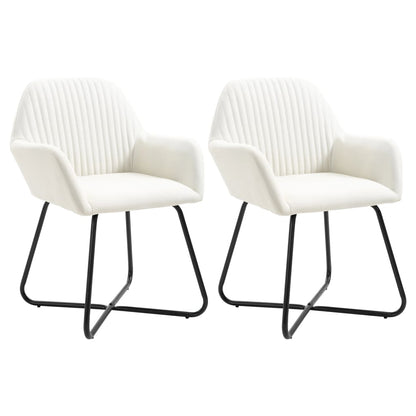 vidaXL Chaises de salle à manger 2 pcs Crème Tissu