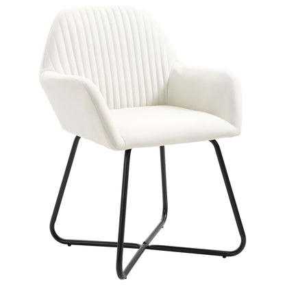 vidaXL Chaises de salle à manger 2 pcs Crème Tissu