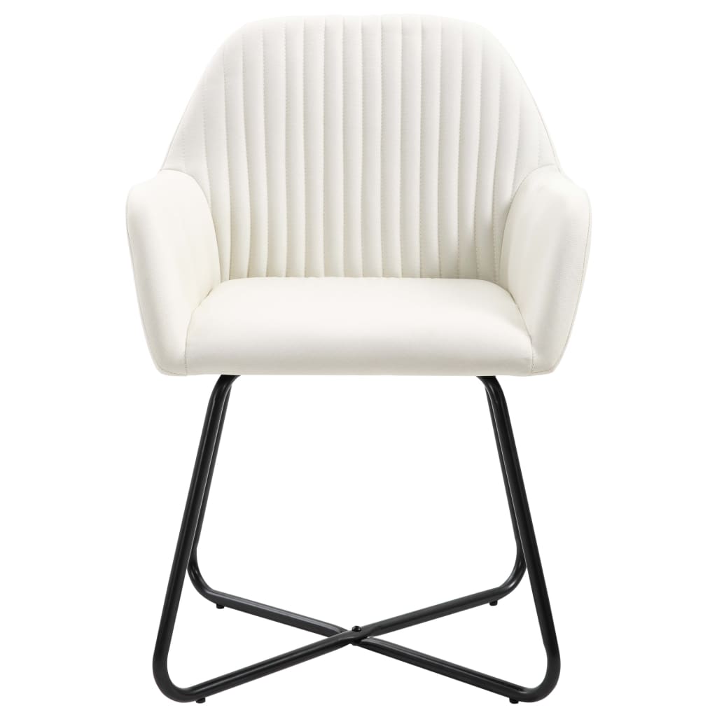 vidaXL Chaises de salle à manger 2 pcs Crème Tissu