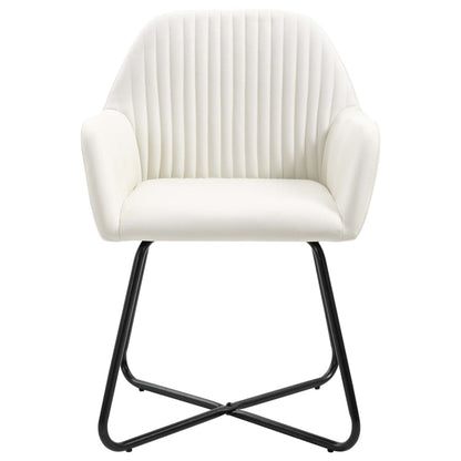 vidaXL Chaises de salle à manger 2 pcs Crème Tissu