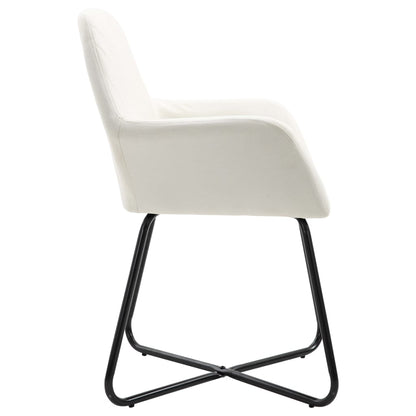vidaXL Chaises de salle à manger 2 pcs Crème Tissu