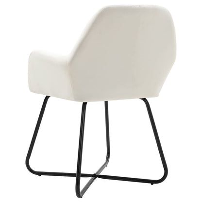 vidaXL Chaises de salle à manger 2 pcs Crème Tissu