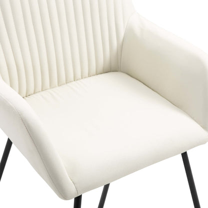 vidaXL Chaises de salle à manger 2 pcs Crème Tissu