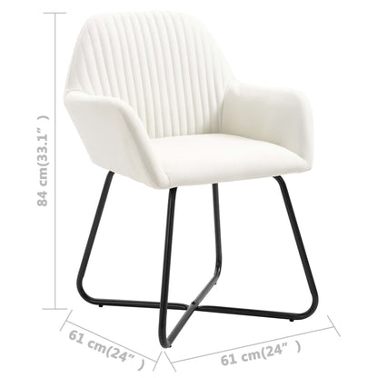vidaXL Chaises de salle à manger 2 pcs Crème Tissu